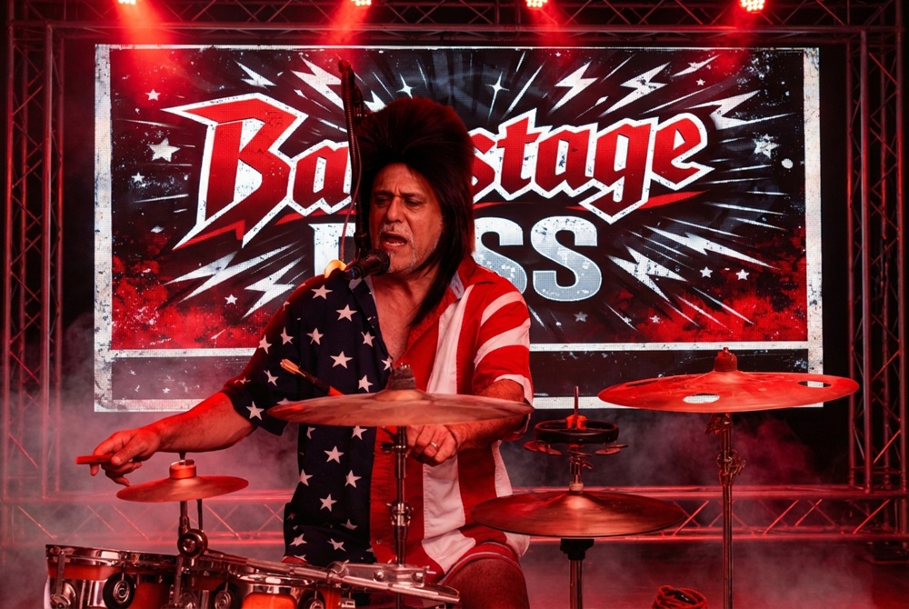 Band members on stage