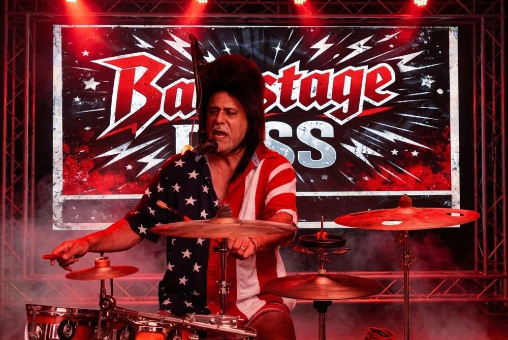 Band members on stage